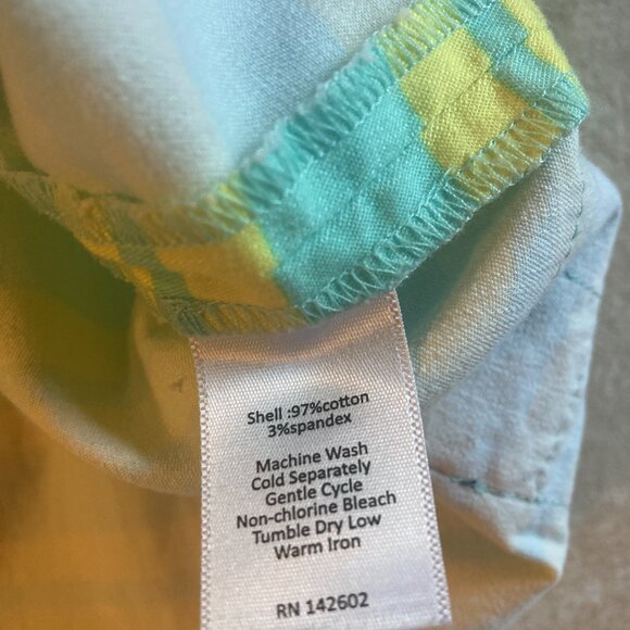 STS Sail To Sable Striped Mint Green & Yellow Shift Dress Size Large - Picture 6 of 8